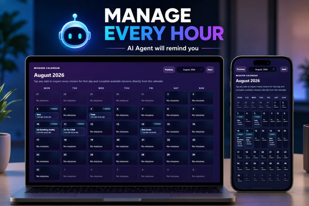 Manage Every Hour Calendar Mockup